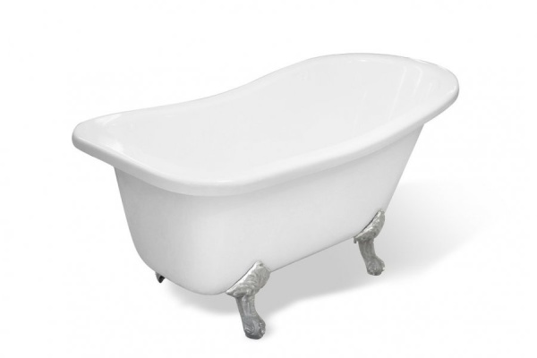 Ванна из искусственного камня Эстет Царская 150х73 ножки хром ,золото,бронза,(комплект) с ножками и сливом