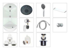 Душевая кабина Domani Spa Simple 99 V 1.2 high без электрики, с крышей, высокий поддон 900x900x2180 (бел. стенки, матовые стекла)  Душевая кабина Domani Spa Simple 99 V 1.2 high без электрики, с крышей, высокий поддон 900x900x2180 (бел. стенки, матовые стекла)