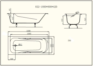 Чугунная ванна Castalia Venera S2021 180х80 с ручками комплект