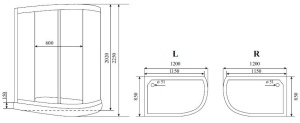 Душевая кабина Timo Comfort T-8802R Fabric Glass 120х85х220 Душевая кабина Timo Comfort T-8802R Fabric Glass 120х85х220