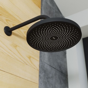 Душевая насадка верхняя круглая, черная, SpaHome, IDDIS, SPA26BPi64