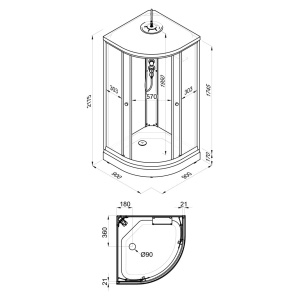 Душевая Кабина Тритон  Лайт 90*90 А (ДН4) низкий поддон  Душевая Кабина Тритон  Лайт 90*90 А (ДН4) низкий поддон
