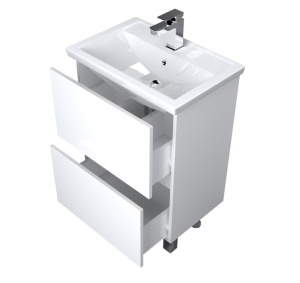 Тумба с раковиной 1Marka Aris 60Н белый глянец