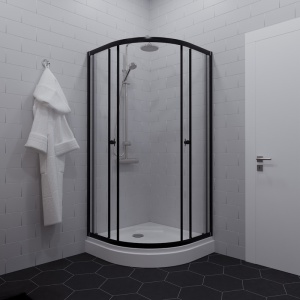 Душевой уголок "Альфа-Блэк", с поддоном 1000x1000x2020 Душевой уголок "Альфа-Блэк", с поддоном 1000x1000x2020