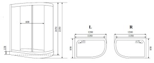 Душевая кабина Timo Lux T-7702 R 120х85х225 Душевая кабина Timo Lux T-7702 R 120х85х225