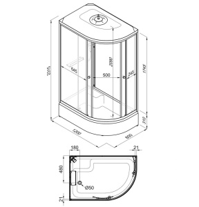 Душевая кабина Triton Коралл Лайт В 120х80  левая средний поддон  Душевая кабина Triton Коралл Лайт В 120х80  левая средний поддон