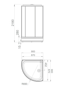 Душевая кабина Domani-Spa Simple с крышей  99 mid V1.2 (90х90 см) Black Accents средний  поддон   АКЦИЯ!!!кабина в наличии Душевая кабина Domani-Spa Simple с крышей  99 mid V1.2 (90х90 см) Black Accents средний  поддон   АКЦИЯ!!!кабина в наличии