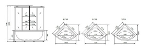 Душевая кабина Timo Lux T-7755 150х150х220 Душевая кабина Timo Lux T-7755 150х150х220