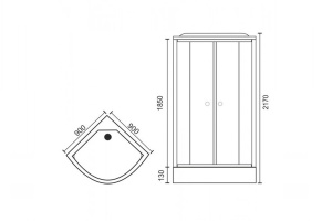 Душевая кабина RB 90HK6-WT (белое/прозрачное) 90x90x217  задняя стенка акриловая  Душевая кабина RB 90HK6-WT (белое/прозрачное) 90x90x217  задняя стенка акриловая
