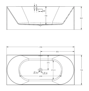 Акриловая ванна ABBER AB9281 170х75 Акриловая ванна ABBER AB9281 170х75
