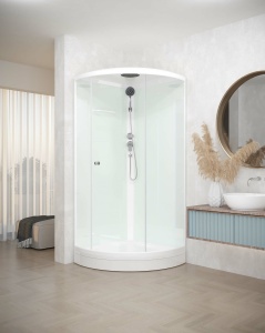 Душевая кабина Domani-Spa Simple 99 V1.2  низкий поддон  90х90 см задняя стекла светлая ,передняя матовая  Душевая кабина Domani-Spa Simple 99 V1.2  низкий поддон  90х90 см задняя стекла светлая ,передняя матовая