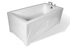 Ванна из искусственного камня Эстет Дельта 150А 150х70 с возможностью изменения размера (комплект) с подставкой и сливом