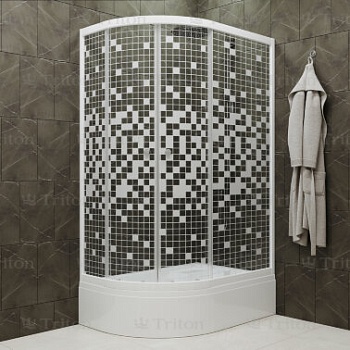 Душевое Ограждение Коралл 120*80 В Правое средний  поддон стекло мозаика  Душевое Ограждение Коралл 120*80 В Правое средний  поддон стекло мозаика