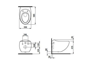Подвесной унитаз Laufen Ilbagnoalessi One 39*58,5 с покрытием LLC