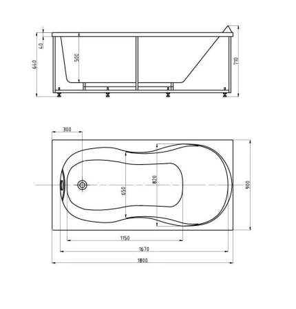 Акриловая ванна Aquatek Мартиника 180х90 полный комплект 