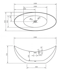 Акриловая ванна ABBER AB9333 180х80 Акриловая ванна ABBER AB9333 180х80