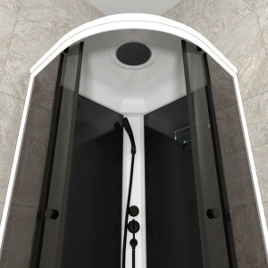 Душевая Кабина Грэй-Блэк 90*90 В средний поддон  Душевая Кабина Грэй-Блэк 90*90 В средний поддон