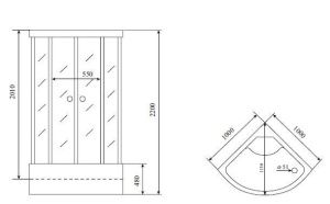 Душевая кабина Timo Standart T-6600 Black 100х100х220 Душевая кабина Timo Standart T-6600 Black 100х100х220