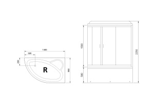 Душевая кабина RB 140ALP-C (матовое) правая 140x95x225 Душевая кабина RB 140ALP-C (матовое) правая 140x95x225
