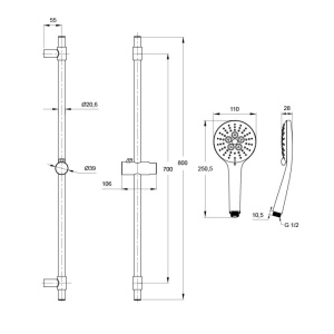 Душевой гарнитур, Torr, IDDIS, TOR3F00i16