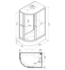 Душевая кабина Triton Коралл Лайт В 120х80  правая средний поддон Душевая кабина Triton Коралл Лайт В 120х80  правая средний поддон