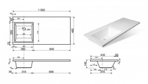 Тумба с раковиной Style Line Даллас 100 L Люкс напольная белая под стиральную машину