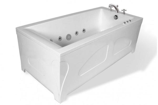 Ванна из искусственного камня Эстет Дельта 180х80 с возможностью изменения размера (комплект) с подставкой и сливом