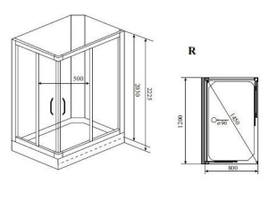 Душевая кабина Timo Premium Ilma 102 R 120*80*222 без крыши Душевая кабина Timo Premium Ilma 102 R 120*80*222 без крыши