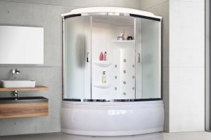 Душевая кабина RB 170ALP-C-CH (матовое) правая 170x100x225 профиль хром  Душевая кабина RB 170ALP-C-CH (матовое) правая 170x100x225 профиль хром