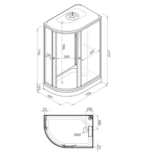 Душевая кабина Triton Коралл Лайт А 120х80 правая  низкий поддон Душевая кабина Triton Коралл Лайт А 120х80 правая  низкий поддон