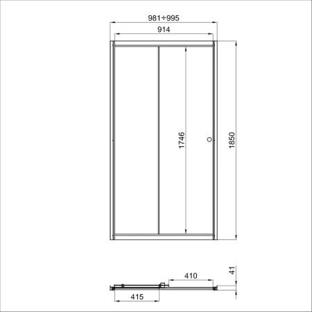 Душевая дверь в нишу Тритон "Слайд" 100x185