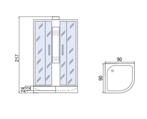Душевая кабина River Amur БК 90/24 МТ 90х90х217 Душевая кабина River Amur БК 90/24 МТ 90х90х217