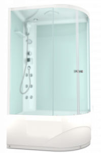 Душевая кабина Domani Spa Delight high 128L Slim с электрикой, высокий поддон 1200x800x2190 (бел. стенки, сатин. мат. стекла) DS01DS128LHWM10   Душевая кабина Domani Spa Delight high 128L Slim с электрикой, высокий поддон 1200x800x2190 (бел. стенки, сатин. мат. стекла) DS01DS128LHWM10