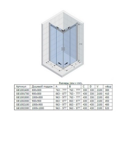Душевой уголок Riho Baltic B207 97*87*210 L/R без поддона