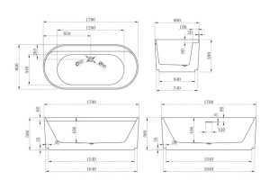Акриловая ванна ABBER AB9444MW 170х80 белая матовая Акриловая ванна ABBER AB9444MW 170х80 белая матовая