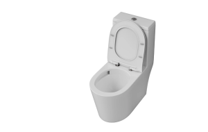 Унитаз напольный Grossman Classic GR-4487SQ (690х360х790) безободковый,белый,моноблок с тонкой крышкой,микролифт,смыв торнадо,безободковый