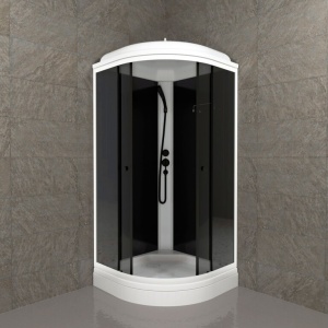 Душевая кабина Triton Грэй-Блэк 90*90 А низкий поддон тонированное стекло  Душевая кабина Triton Грэй-Блэк 90*90 А низкий поддон тонированное стекло