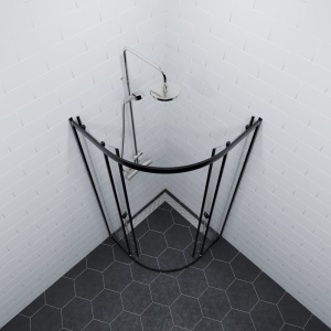 Душевой уголок "Альфа-Блэк", с поддоном 900x900x2020 Душевой уголок "Альфа-Блэк", с поддоном 900x900x2020