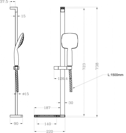 Комплект аксессуаров Lemark LM8073C для душа
