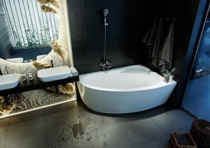 Акриловая ванна  Aquatek Eco-friendly Фиджи 170х110 R полный  комплект с экраном