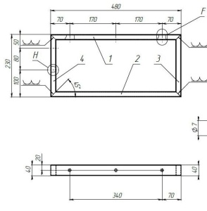 Столешница с раковиной 1Marka Grunge Loft 100 дуб вотан с раковиной (раковина Ringo 53*34 Cut)