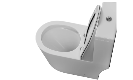 Унитаз напольный Grossman Classic GR-4487SQ (690х360х790) безободковый,белый,моноблок с тонкой крышкой,микролифт,смыв торнадо,безободковый