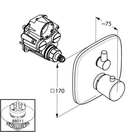 Термостат Kludi Ambienta 538350575 для душа скрытый монтаж