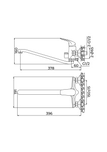 Смеситель универсальный AVRORA Glade AV3033 с