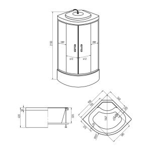 Душевая кабина Erlit ER5709TP-C24-RUS 90х90х215 тонированное стекло Душевая кабина Erlit ER5709TP-C24-RUS 90х90х215 тонированное стекло