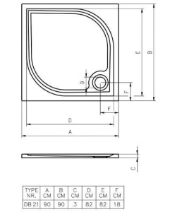 Душевой поддон Riho Kolping DB 21 90*90*3 литьевой мрамор без панели