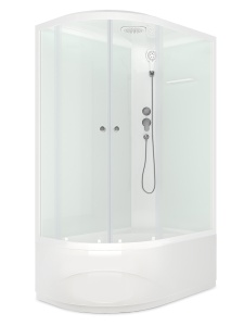 Душевая кабина Domani-Spa Delight Slim правая  128 high 120х80 см матовое стекло  Душевая кабина Domani-Spa Delight Slim правая  128 high 120х80 см матовое стекло