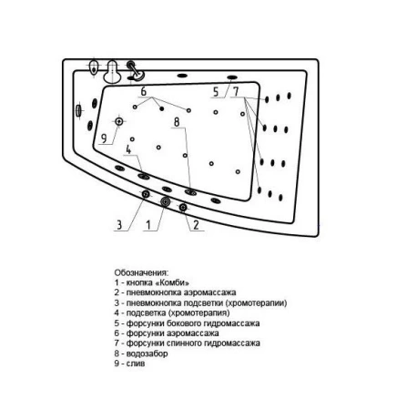 Акриловая ванна Aquatek Оракул 180х125 R полный комплект 