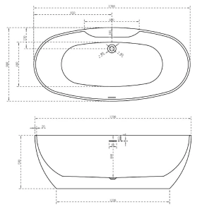 Акриловая ванна ABBER AB9323 170х80 Акриловая ванна ABBER AB9323 170х80