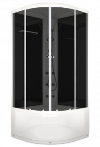 Душевая кабина Domani Spa Delight 110 Slim с электрикой, высокий поддон 1000x1000x2180 (чер. стенки, тонир. стекла) DS01DS110HBT10   Душевая кабина Domani Spa Delight 110 Slim с электрикой, высокий поддон 1000x1000x2180 (чер. стенки, тонир. стекла) DS01DS110HBT10
